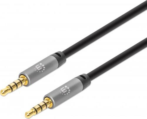 Manhattan 356008 Audio-Kabel 3 m 3.5mm Schwarz, Silber