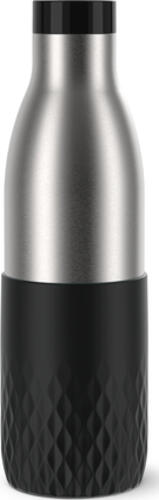 EMSA Bludrop Sleeve N3111100 Trinkflasche Tägliche Nutzung 700 ml Edelstahl Schwarz, Edelstahl