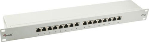 Equip 327316 16-Port Cat.5e Geschirmtes Patch Panel, Hellgrau