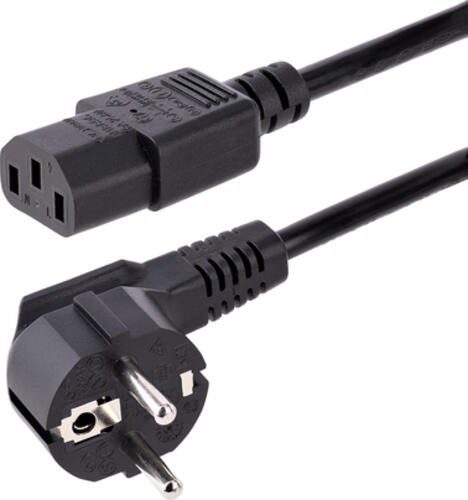 StarTech.com 3 m C13 Stromkabel, 18AWG, EU Schuko auf C13 (Kaltgerätestecker), 10A 250V, Schwarz, Kaltgerätekabel, PC / Computer Stromkabel, Drucker / Monitor / PC / C13 Netzkabel